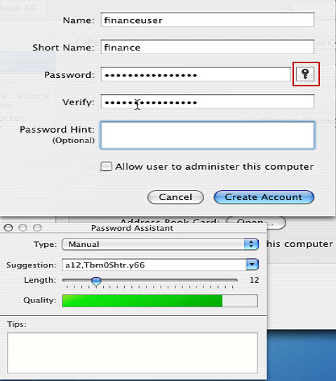 OS-X Password Assistant